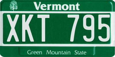 VT license plate XKT795