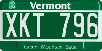 VT license plate XKT796
