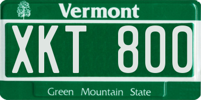 VT license plate XKT800