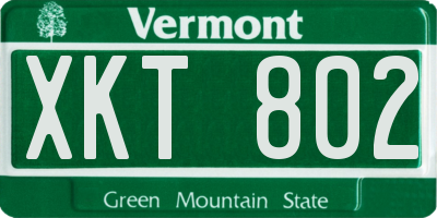 VT license plate XKT802