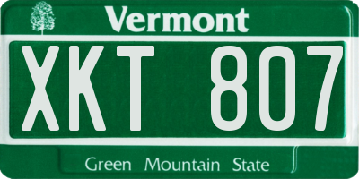 VT license plate XKT807