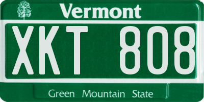 VT license plate XKT808
