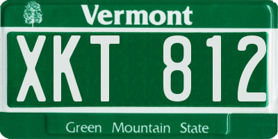 VT license plate XKT812