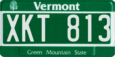 VT license plate XKT813