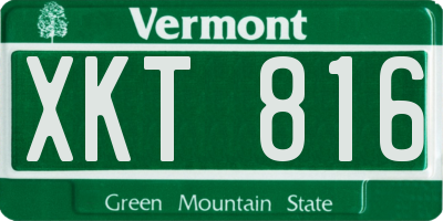 VT license plate XKT816