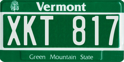 VT license plate XKT817