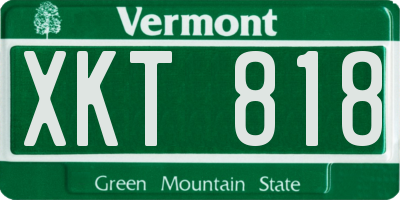 VT license plate XKT818