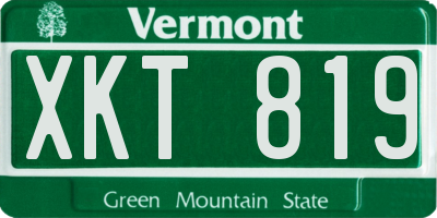 VT license plate XKT819