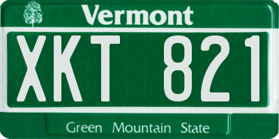 VT license plate XKT821