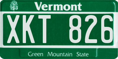 VT license plate XKT826