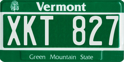 VT license plate XKT827
