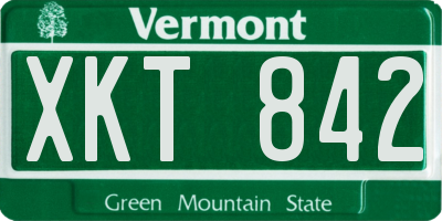 VT license plate XKT842