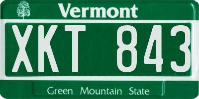 VT license plate XKT843