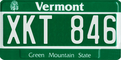 VT license plate XKT846
