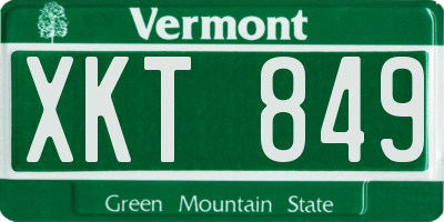 VT license plate XKT849