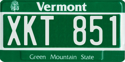 VT license plate XKT851