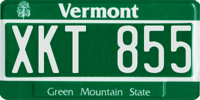 VT license plate XKT855