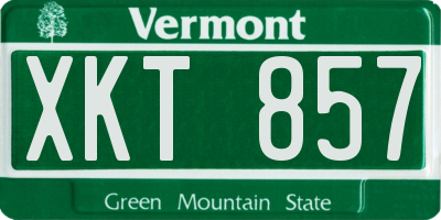 VT license plate XKT857