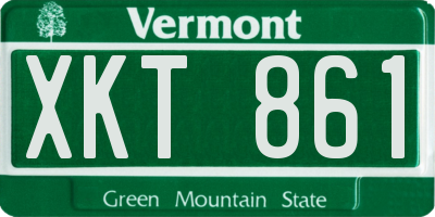 VT license plate XKT861