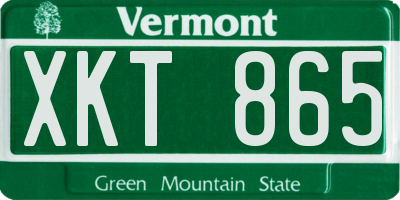 VT license plate XKT865