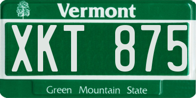 VT license plate XKT875