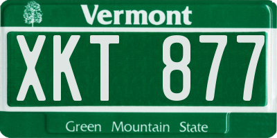 VT license plate XKT877