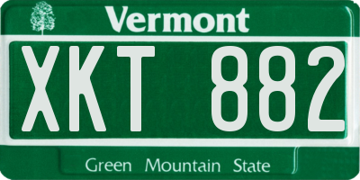 VT license plate XKT882