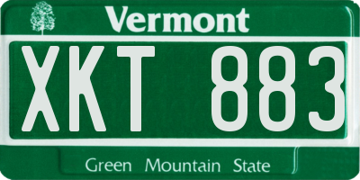 VT license plate XKT883