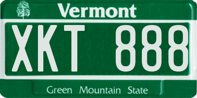 VT license plate XKT888