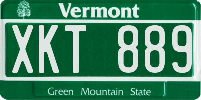 VT license plate XKT889