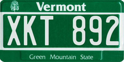 VT license plate XKT892