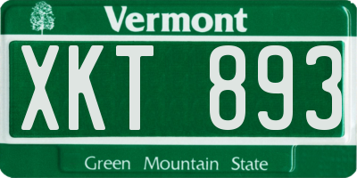 VT license plate XKT893