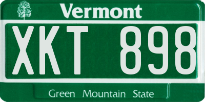 VT license plate XKT898