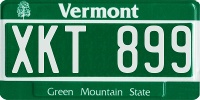 VT license plate XKT899