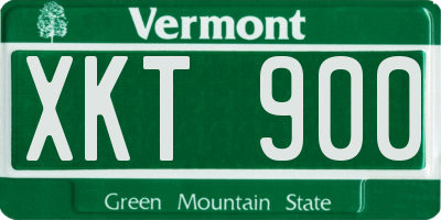 VT license plate XKT900