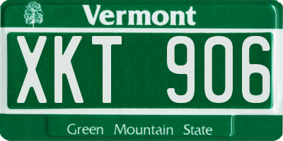 VT license plate XKT906