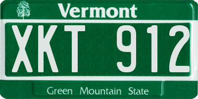 VT license plate XKT912