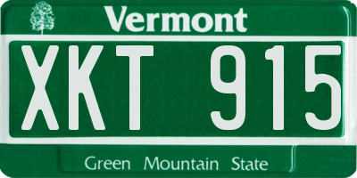 VT license plate XKT915