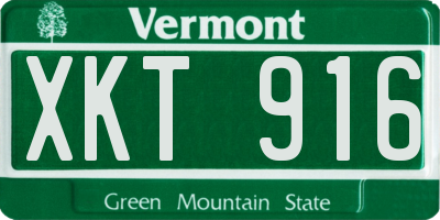 VT license plate XKT916