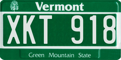VT license plate XKT918