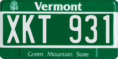 VT license plate XKT931