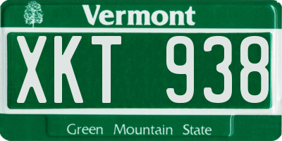 VT license plate XKT938