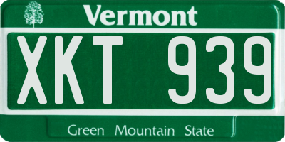VT license plate XKT939