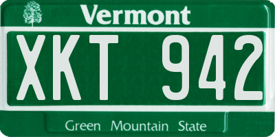 VT license plate XKT942