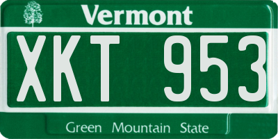 VT license plate XKT953