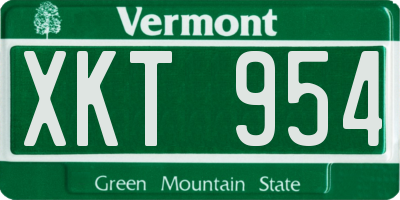 VT license plate XKT954