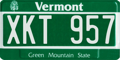 VT license plate XKT957