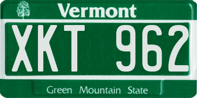 VT license plate XKT962