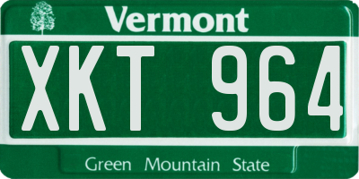 VT license plate XKT964