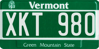 VT license plate XKT980